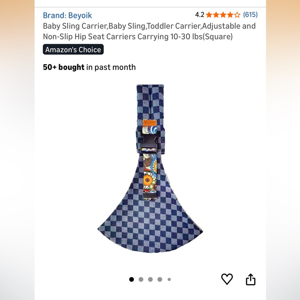 Amazon Kids Sling Carrier - Blue, Navy Pattern - Picture 2 of 5